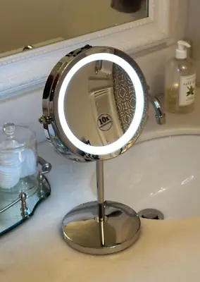 Lighted Makeup Mirror - 7  LED Vanity Mirror 10X Magnifying Double Sided NEW • $36.40