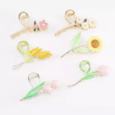 Tulip Hair Claw Clip Large Metal Sunflower Hair Clamp Flower Hair Hold Lily H6M2 • £3.32