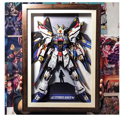 CUSTOM HAND CRAFTED 3D STRIKE GUNDAM MATTED FRAMED ART PRINT Bandai Mg Pg Figure • $175