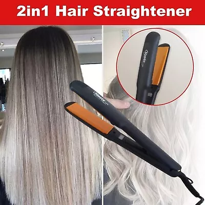 2 In 1 Hair Straightener Curler Hair Salon Styling Ceramic Flat Iron LCD Display • $58.99