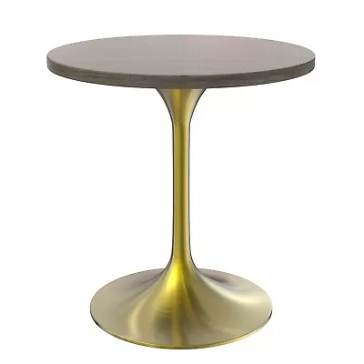 LeisureMod Verve 27  Round Dining Table With MDF Top And Brushed Gold Base • $935