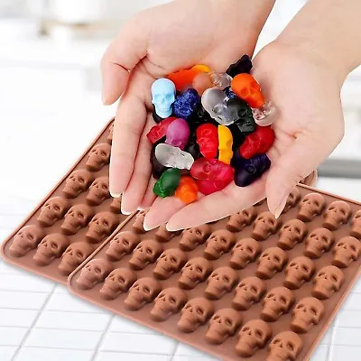 £3.99 • Buy Silicone Halloween Skull Gummies Mold Chocolate Cake Mould Candy Ice Cube Tray