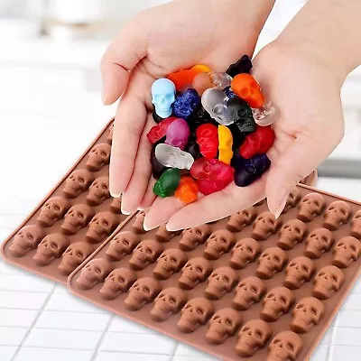 £3.99 • Buy Silicone Halloween Skull Gummies Mold Chocolate Cake Mould Candy Ice Cube Tray