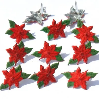 $1.91 • Buy Poinsettia  Brads *  Eyelet Outlet  8 Pcs  Red