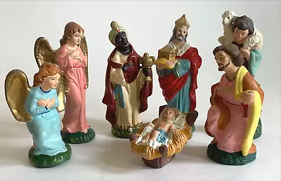 Vintage Hand Painted Partial NATIVITY SET Composite 7 Figurines JAPAN Woolworth • $14.99