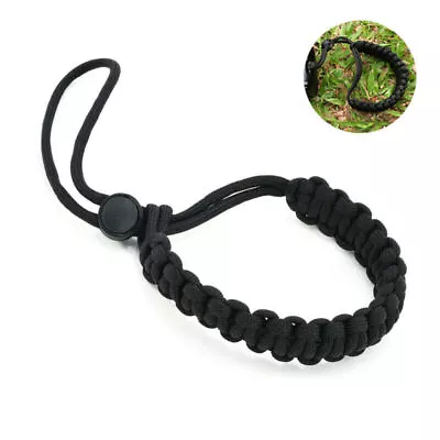 Strap Lanyard Strong Adjustable DSLR Paracord Weave Camera Braided Wrist Black • $6.65