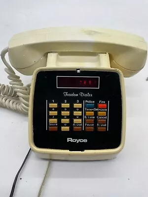 Vintage Royce Freedom Dialer D-001 Telephone White • $51.24