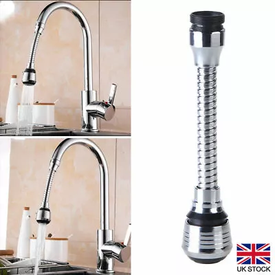 Swivel Flexible Hose Water Tap Sink Faucet Filter Extension Nozzle Sprayer 360° • £5.40