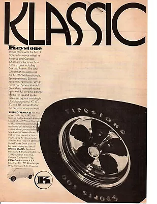 1972 Keystone Klassic Wheel ~ Original Print Ad • $11.95