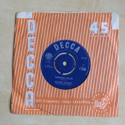 MARIANNE FAITHFULL Tomorrow's Calling / That's Right Baby UK 7  Decca 1966 Ex • £19.99