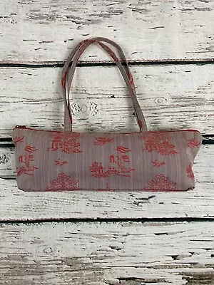 Maruca Fabric Shoulder Bag Women Jacquard Gray Red Millie Lu Horizontal Handmade • $34.89