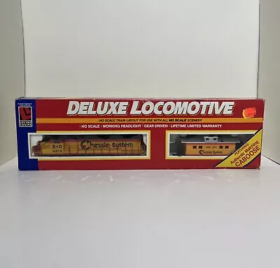 Vintage Life Like Trains Deluxe Locomotive HO 8679 GP38-2 W/ Caboose Chessie • $31.95