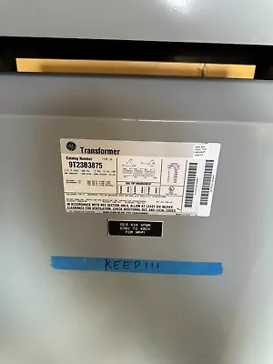 GE 9T23B3875 112.5 KVA Transformer 480V Pri 208/120 Sec 3 Phase  • $1500