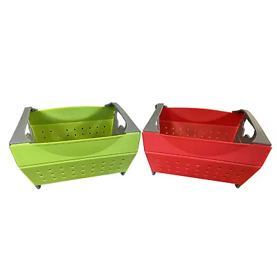 SNAPFOLD FOLDING COLLAPSIBLE COLANDER Kitchen Fruit Vegetables Basket • £3.89