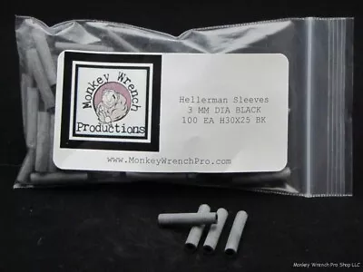 Hellerman Sleeves 3 Mm Diameter BLACK H30X25 Bag Of 100 • $16.68