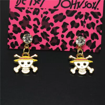 $2.96 • Buy New White Enamel Lovely One Piece Crystal Fashion Lady Women Stand Earrings