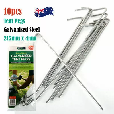 10Pcs Tent Pegs Heavy Duty Steel Ground Camping Stakes Outdoor Nail 215mmx4mm • $12.99