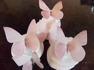 12 24 Or 38 Precut Edible Wafer Paper Pale Pink Butterfly Cake/cupcake Toppers  • £2.85