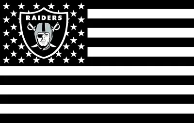 (2) Las Vegas Raiders US Flag Waterproof Vinyl STICKERS 5x3.2 Car Decal Oakland • $4