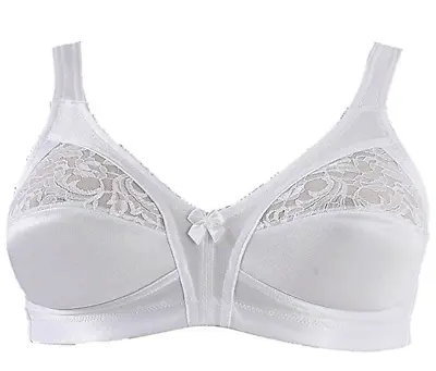 Firm Control Soft Satin Cup Bra Non Wired Unpadded Full Cup Size 34b -48e • £9.49