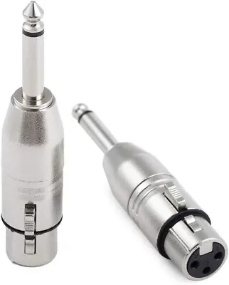 XLR To Jack TRS Adapter Balanced Female XLR To Quarter Inch 6.35mm Male Adapter • £6.40
