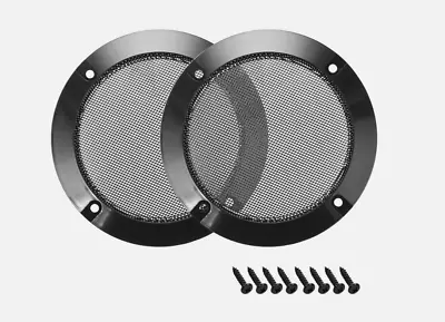 2pcs 3  Speaker Grill Mesh Decorative Circle Woofer Guard Protector Cover Black • $11.99
