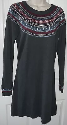 £14.99 • Buy Brakeburn Size 10 Grey Cotton Fairisle Jumper Dress 