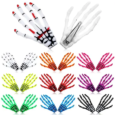 20 Pcs Halloween Skeleton Hand Bone Hair Clip Skull Hand Hair Clip Gothic Hair  • $12.17