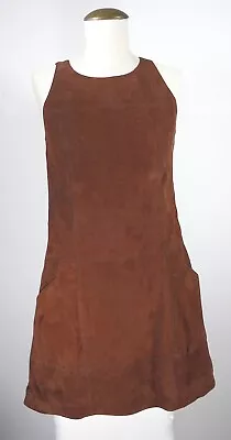 Women's Brown Suede Sleeveless Dress - MOULINETTE SOEURS - Size Petite 0 • $64.94