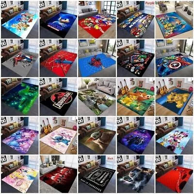 Kids Characters Non-Slip Home Rugs Bedroom Floor Room Mats Carpets Doormat Gift • £11.99