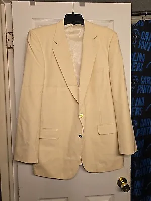 Burberrys Suit Jacket Mens Cream Color   100% Wool USA Metal Buttons Private Edi • $49.99