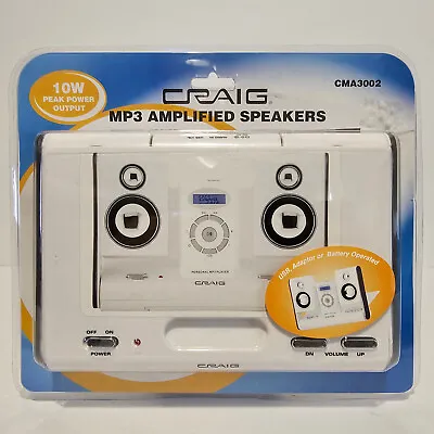 Craig MP3 Amplified Speakers Model CMA3002 10W NEW • $12.95