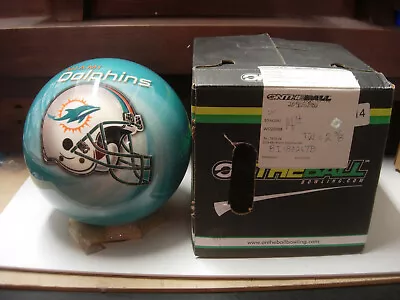 14# 4oz TW 2-3/8  NFL 2013 Miami Dolphins OTBB Viz A Ball Polyester Bowling Ball • $250