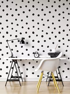 Circle Polka Dots Pattern Peel And Stick Wallpaper | Removable Wall Mural #6206 • $399.99
