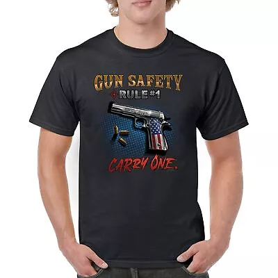 Gun Safety Rule Carry One T-shirt 2nd Amendment 2A Rights Veteran Men's Tee • $17.95