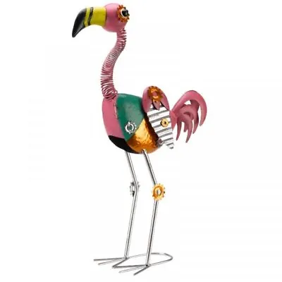 Flamingo Garden Ornament Statue Bright Coloured Funky FUN Metal 50cm FunkyMingo • £20.99