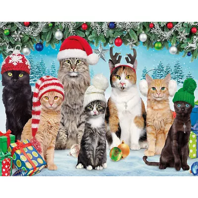 $13.08 • Buy DIY Diamond Painting Kit Christmas Cats Square Diamond Picture Handicraft