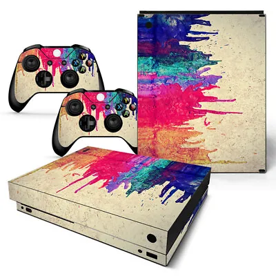 Xbox One X Console Controllers Skin -splash Paintning - Stickers Decal Wrap • $11.24