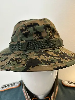 USMC Digital Marine Corp MARPAT Woodland Camouflage Boonie Hat Size 7  TO 73/4 • $8