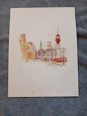 Vintage Mads Stage Signed Watercolor Print Denmark • $19