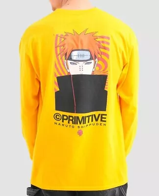 NEW Primitive Skateboard X Naruto Know Pain Long Sleeve T-Shirt - GOLD - Size M • £24.99