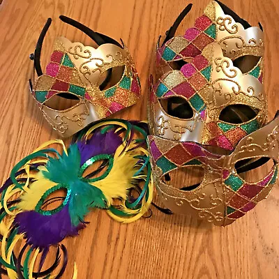 Mardi Gras Face Eye Masks Adult Set/5 • $13.92