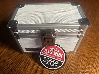 Index Card Box Holder Vaultz Locking  Case Security Organizer Storage White 3x5 • $16