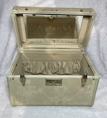 Vintage 1950 🚂 Samsonite Streamlite Cosmetic Case / Train Case With MIRROR • $35