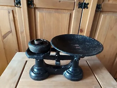 £7.95 • Buy Antique Cast Iron Kitchen Scales Grocers Vintage Black Collectable Weighing