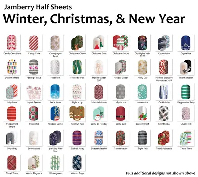 Jamberry WINTER CHRISTMAS & NEW YEAR Nail Wraps ~ Half Sheet FREE SHIPPING • $6