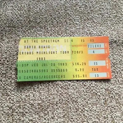 £16 • Buy David Bowie Ticket Spectrum Philadelphia 20/07/83 Serious Moonlight Tour #13