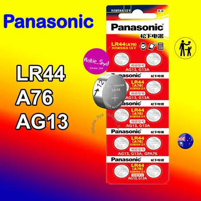 Genuine Panasoniclr44 Battery A76/AG13 Button Cell Batteries 200~50~30~20~10 X1 • $95.97