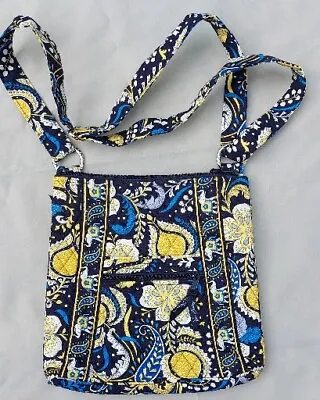 Vera Bradley Ellie Blue Elephants Quilted Cotton Canvas Hipster Cross Body • $32.92