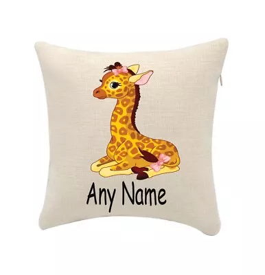 £5.99 • Buy Giraffe Cushion Cover Personalise With Any Name(cover Only) 20cmx20cm